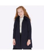 Cappotto con colletto in pellicciotto rimovibile