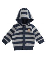 Cardigan in cotone stretch mano calda con cappuccio fisso