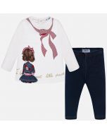 Completo con maglietta e pantalone modello leggings abbinati