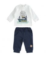 Completo misto cotone con maglia con comoda apertura bottoni