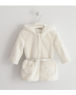 Eco pelliccia con cintura in eco pelle interamente foderata in raso