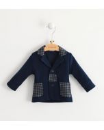 Giacca in maglia cotone misto viscosa con collo revers