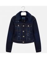 Giubbotto jeans con colletto in pellicciotto