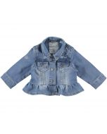 Giubbotto modello denim misto cotone con balza