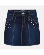 Gonna jeans con frange