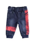 Grintoso e comodo pantalone in felpa effetto denim
