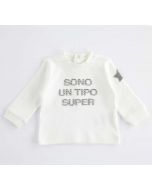 Maglia in tinta unita con stampa bubble a rilievo