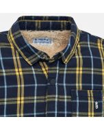 Overshirt foderata con pellicciotto, colletto modello camicia