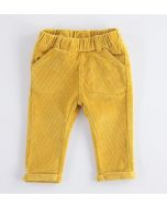 Pantalone in velluto mille righe tinta unita color senape