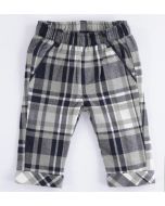 Pantalone modello chinos in viscosa stretch stampa check