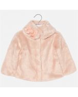Pelliccia a maniche lunghe con scollo tondo staccabile