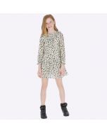 Vestito chiffon stampato con polsini elasticizzati