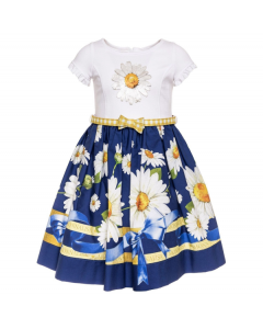 Abito con gonna margherite per bambina di Monnalisa
