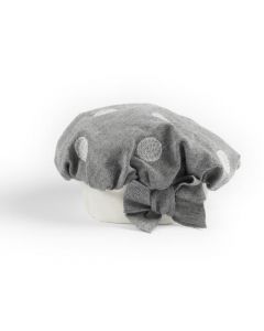 Cappello modello basco con pois ricamati per neonata
