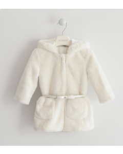 Eco pelliccia con cintura in eco pelle interamente foderata in raso