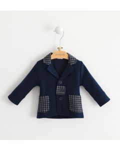 Giacca in maglia cotone misto viscosa con collo revers