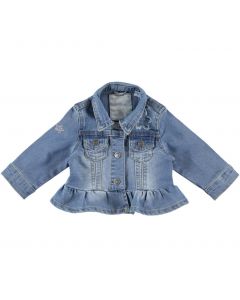 Giubbotto modello denim misto cotone con balza