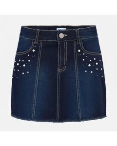 Gonna jeans con frange