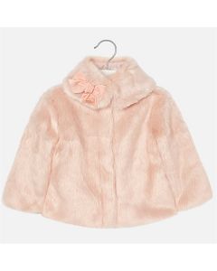 Pelliccia a maniche lunghe con scollo tondo staccabile
