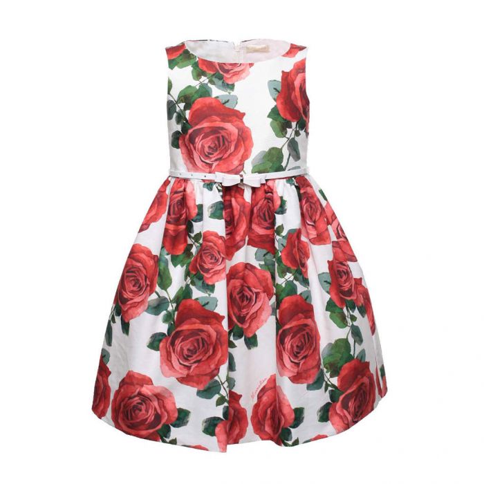 Abito con rose stampate di Monnalisa, per bambina