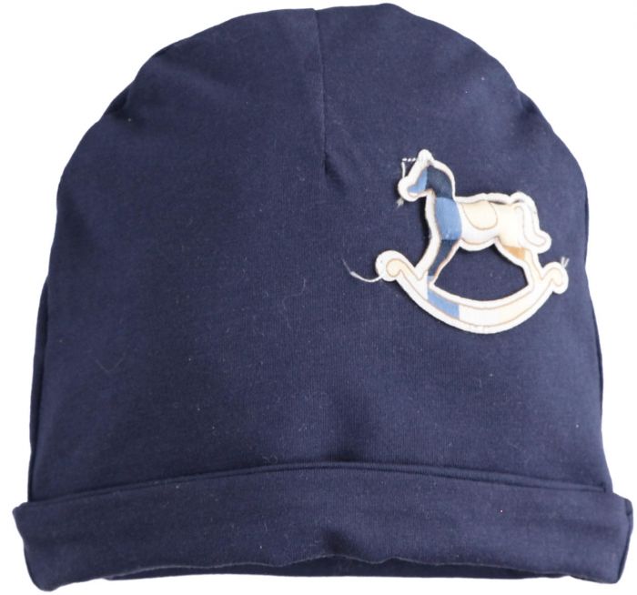 Cappellino con applicazione cavallo a dondolo