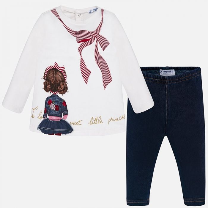 Completo con maglietta e pantalone modello leggings abbinati