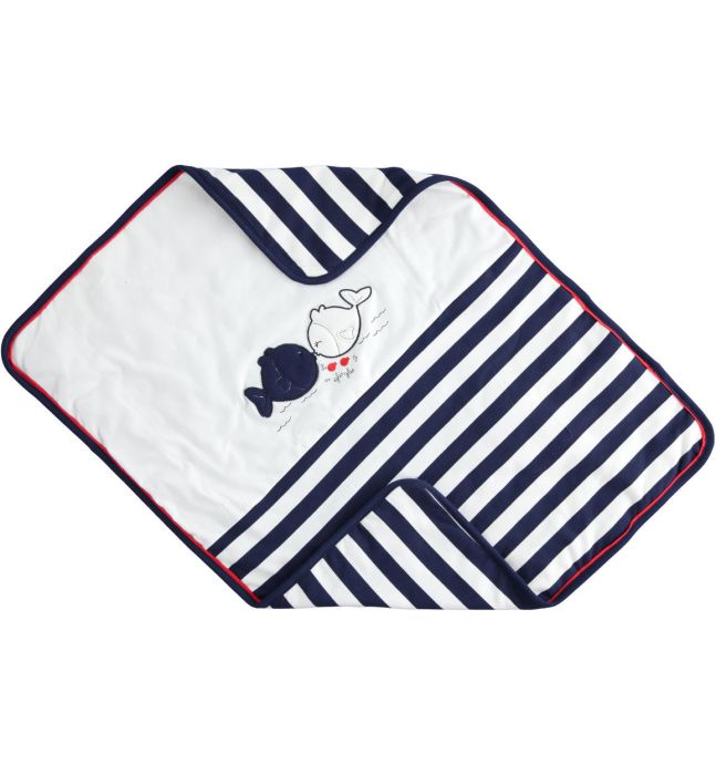 Copertina culla in cotone stretch fantasia rigata