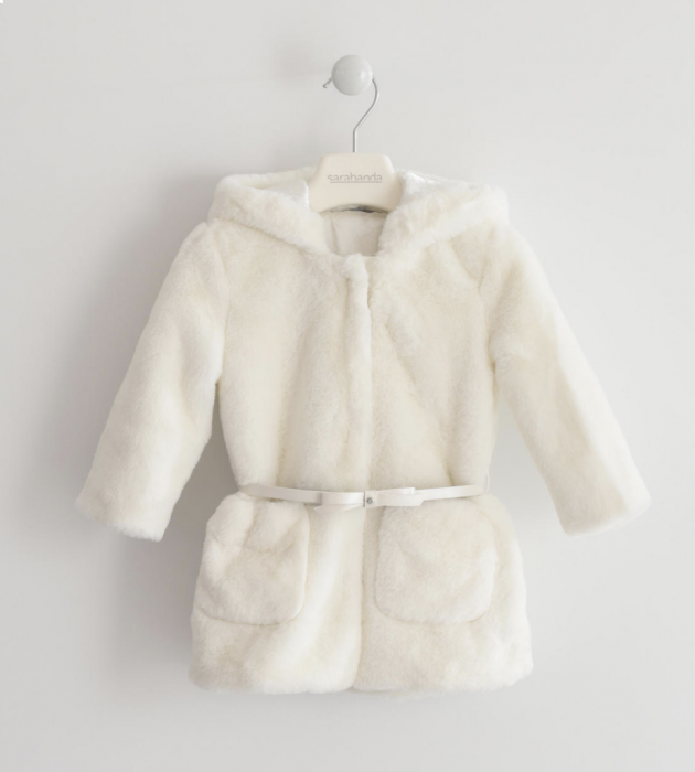 Eco pelliccia con cintura in eco pelle interamente foderata in raso