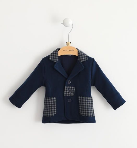 Giacca in maglia cotone misto viscosa con collo revers
