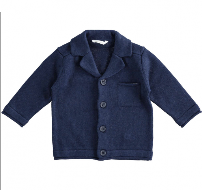 Giacca modello cardigan in tricot misto cotone