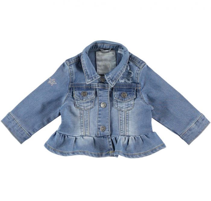 Giubbotto modello denim misto cotone con balza