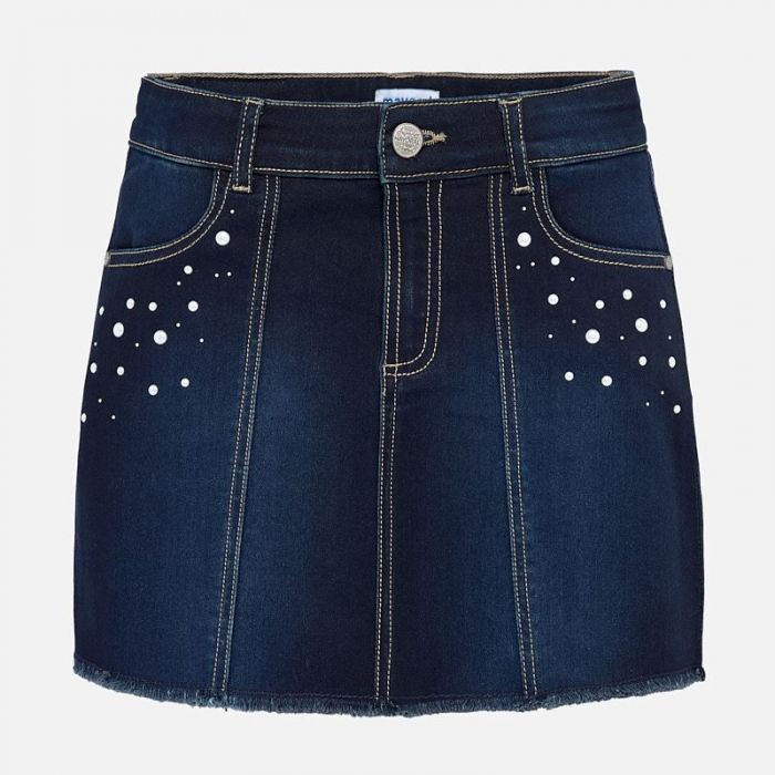 Gonna jeans con frange