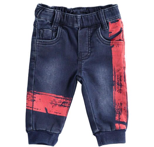 Grintoso e comodo pantalone in felpa effetto denim
