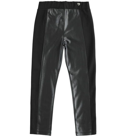 Leggings in eco pelle e punto milano
