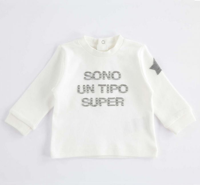 Maglia in tinta unita con stampa bubble a rilievo