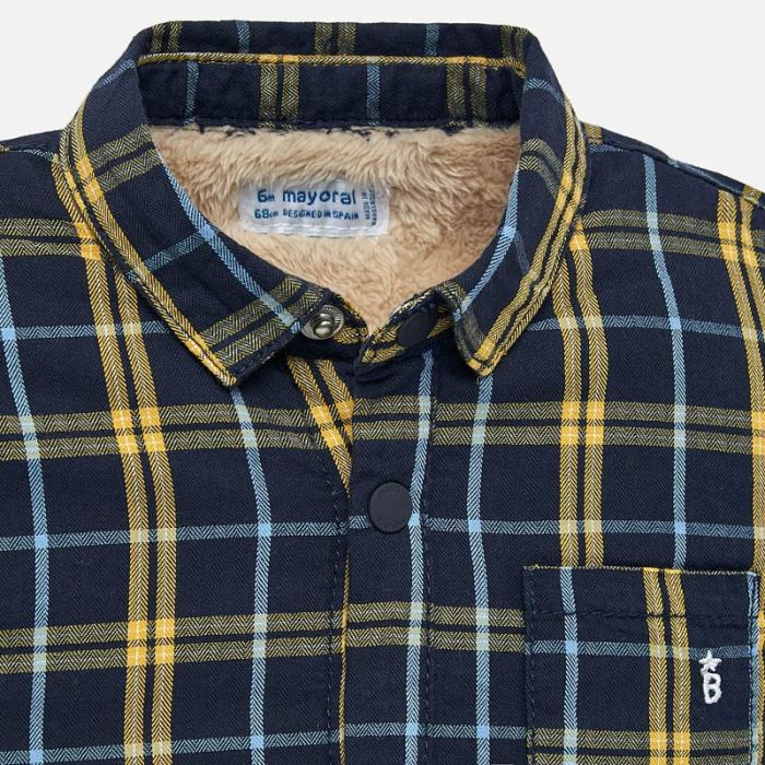 Overshirt foderata con pellicciotto, colletto modello camicia