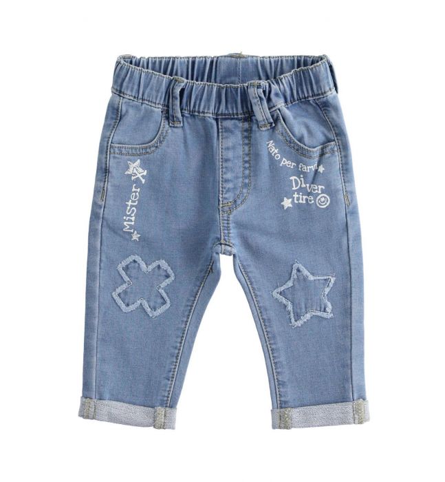 Pantalone con grintose patch in tono davanti e dietro