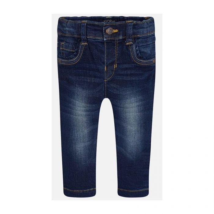 Pantalone in cotone denim regolabile in vita