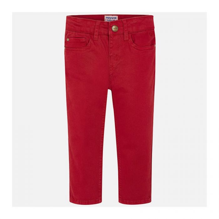 Pantalone rosso classico in tessuto twill