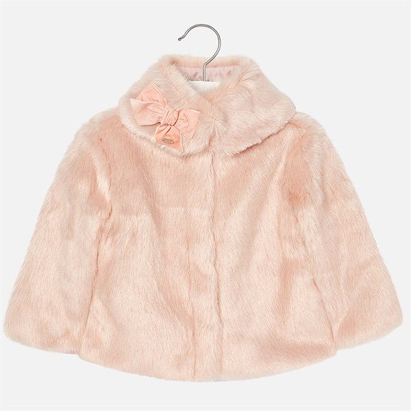 Pelliccia a maniche lunghe con scollo tondo staccabile