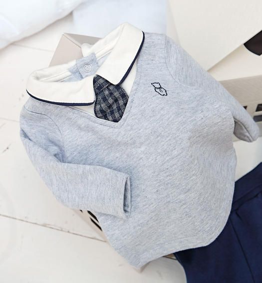 Tutina in felpa con maglia manica lunga e pantalone