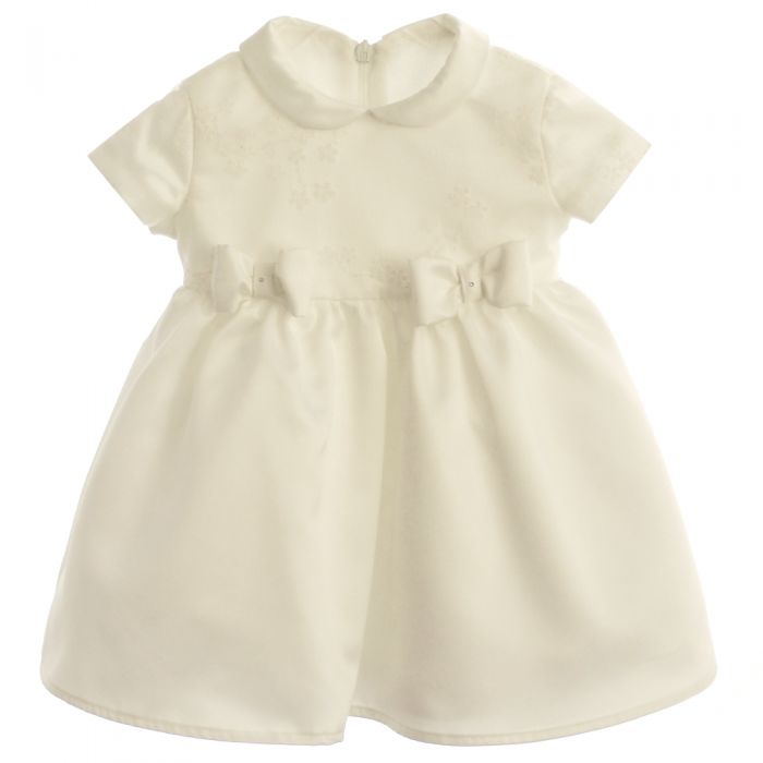 Vestina baby in raso con strass manica corta