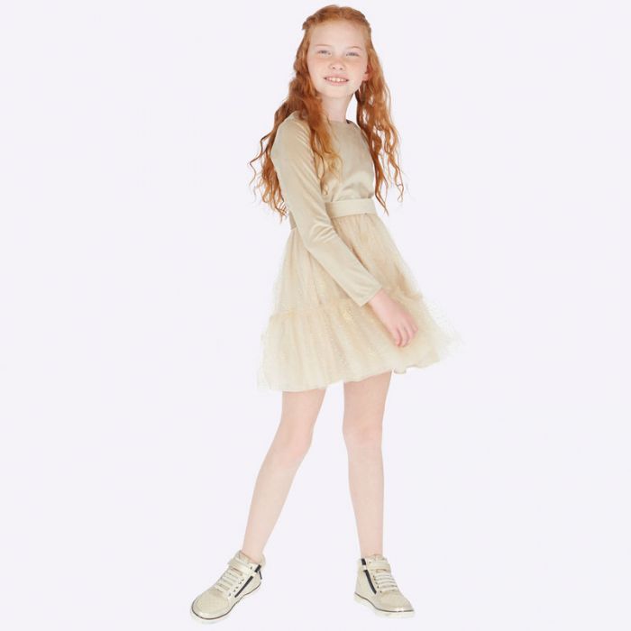 Vestito in velluto e tulle