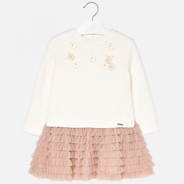Vestito Invernale a Maniche Lunghe con Gonna in Tulle